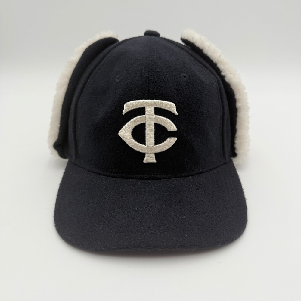 Minnesota Twins Hat Navy Wool Blend Snapback Trapper Melonwear MLB Baseball Cap